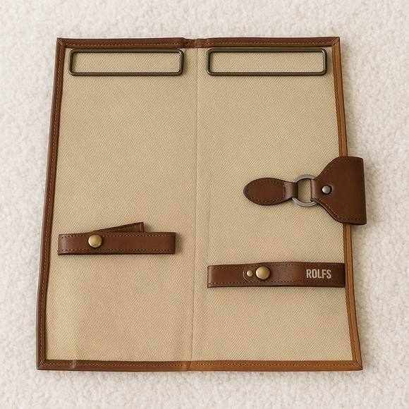Rolfs Tan and Brown Vintage Tie holder travel case - Picture 1 of 3